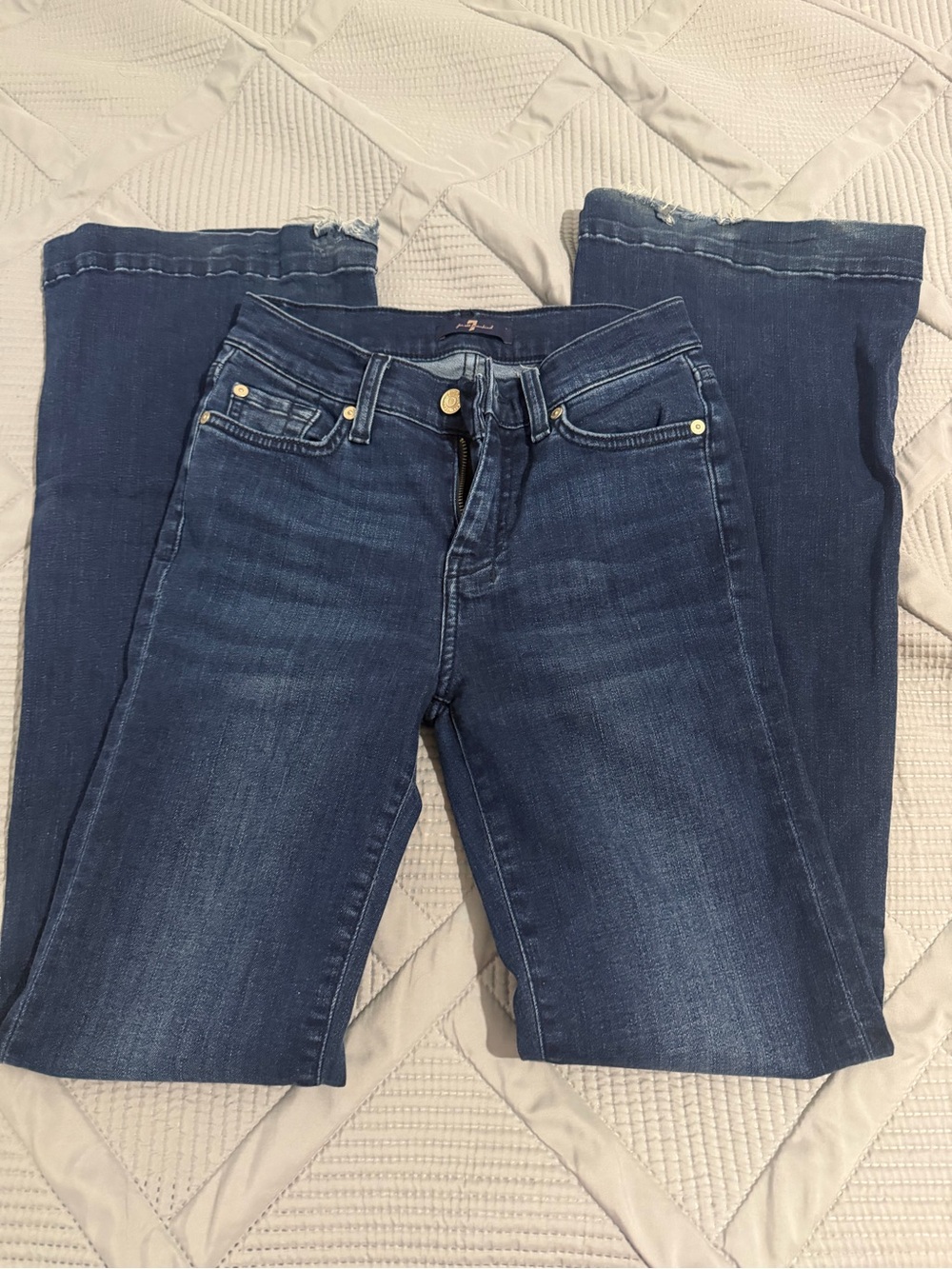 7 For All Mankind Women's Dark Blue Boot Cut Jeans